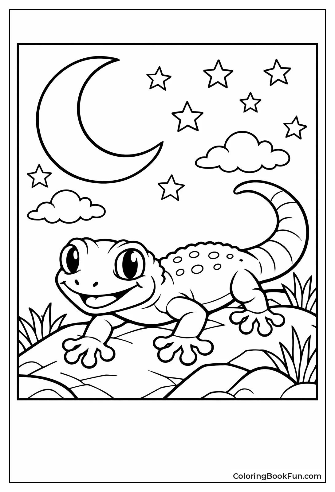Gecko Hunts under Moon