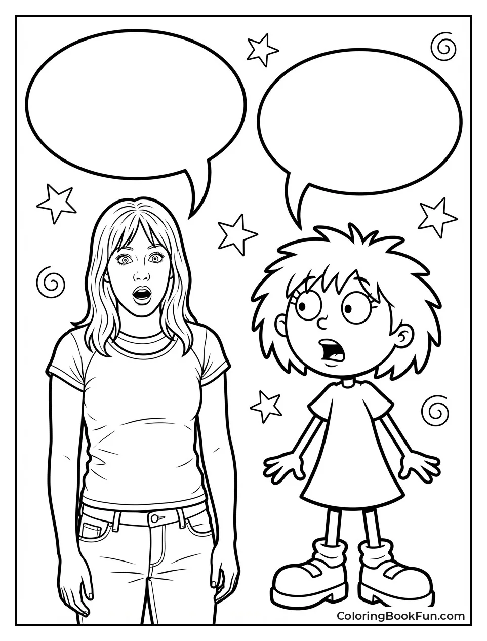 Lizzie Meets Cartoon Self