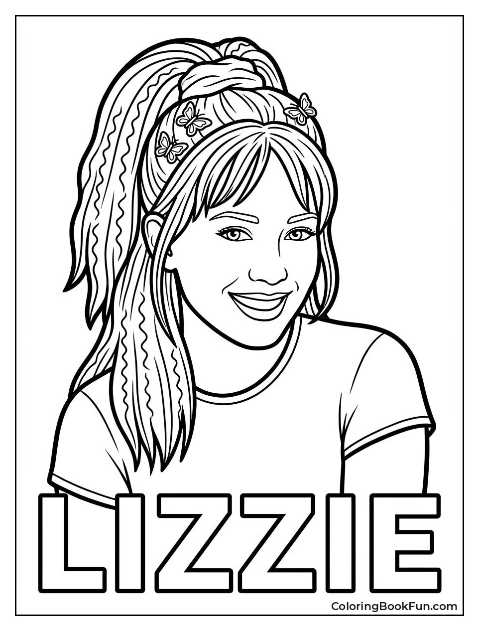 Smiling Lizzie with Ponytail