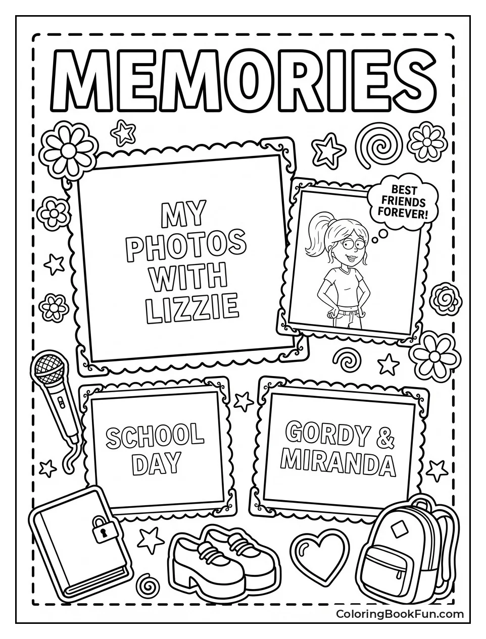 Lizzie's Scrapbook with Stickers
