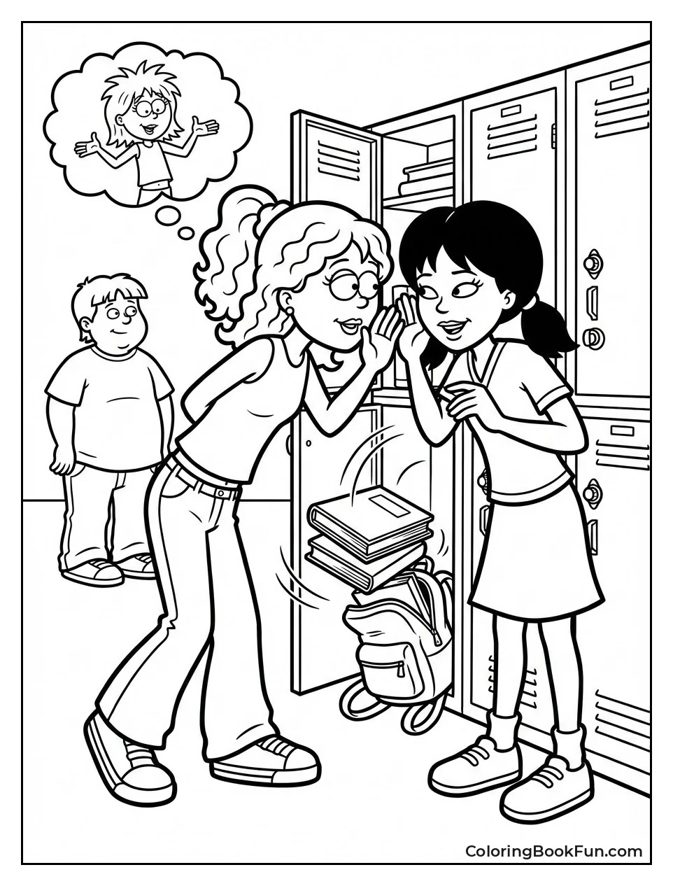 Girls Whisper at Lockers