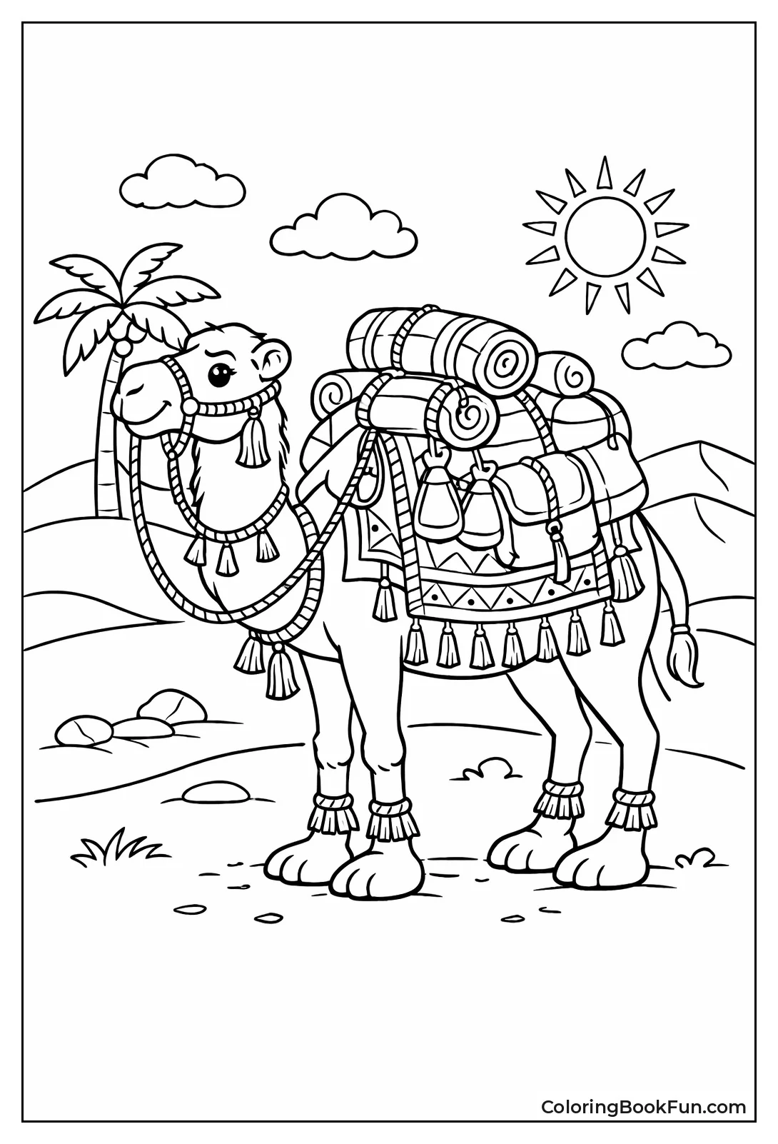 Loaded Camel with Supplies