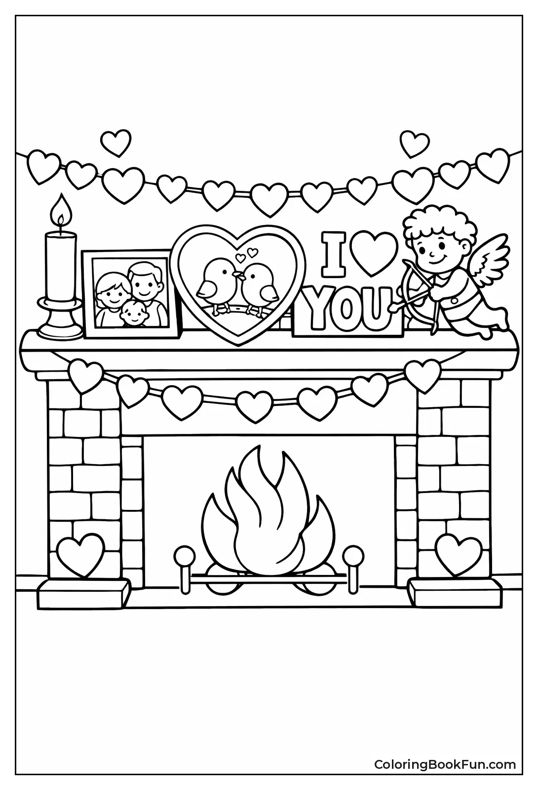 Cozy Hearth with Garland