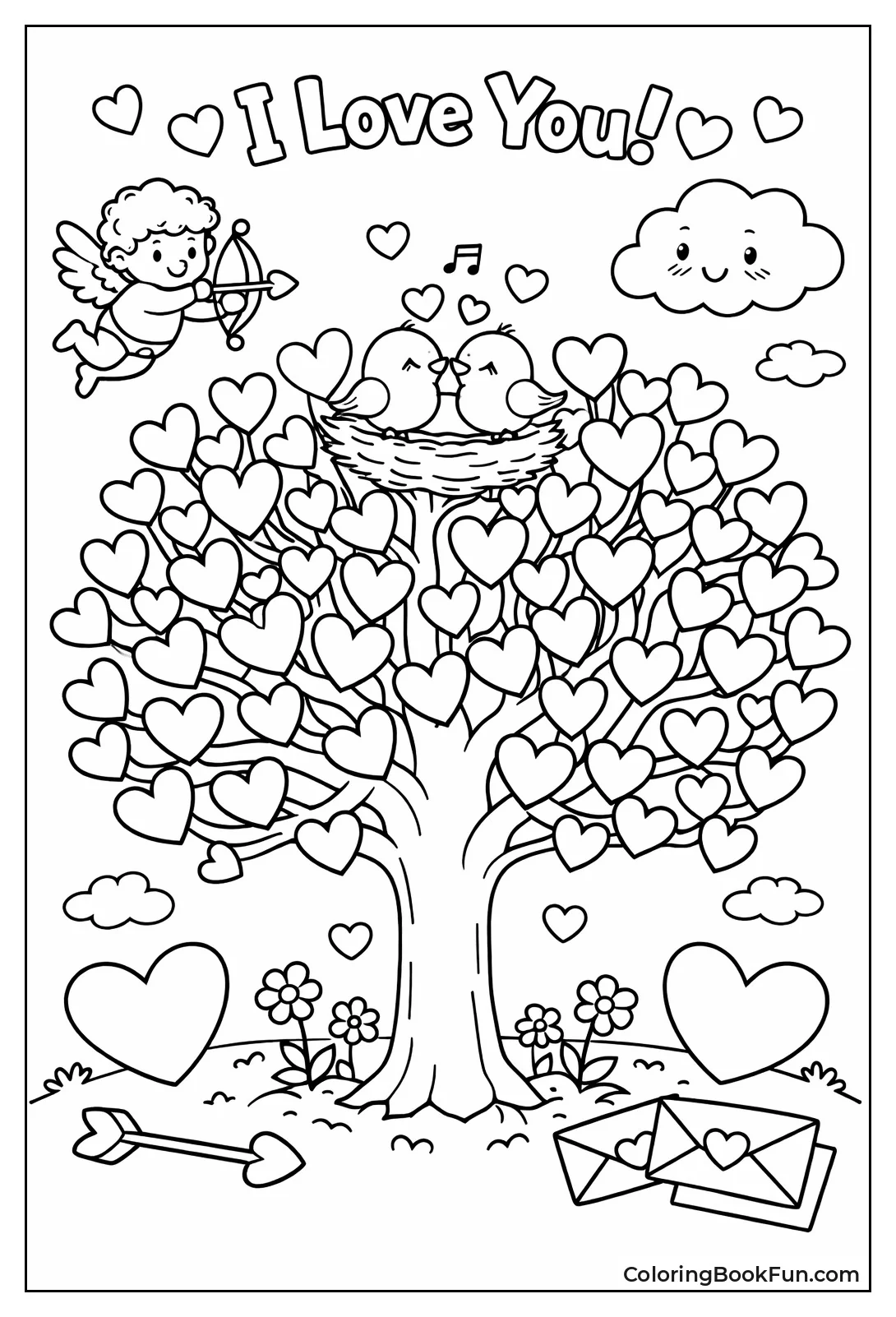 Tree with Heart Leaves