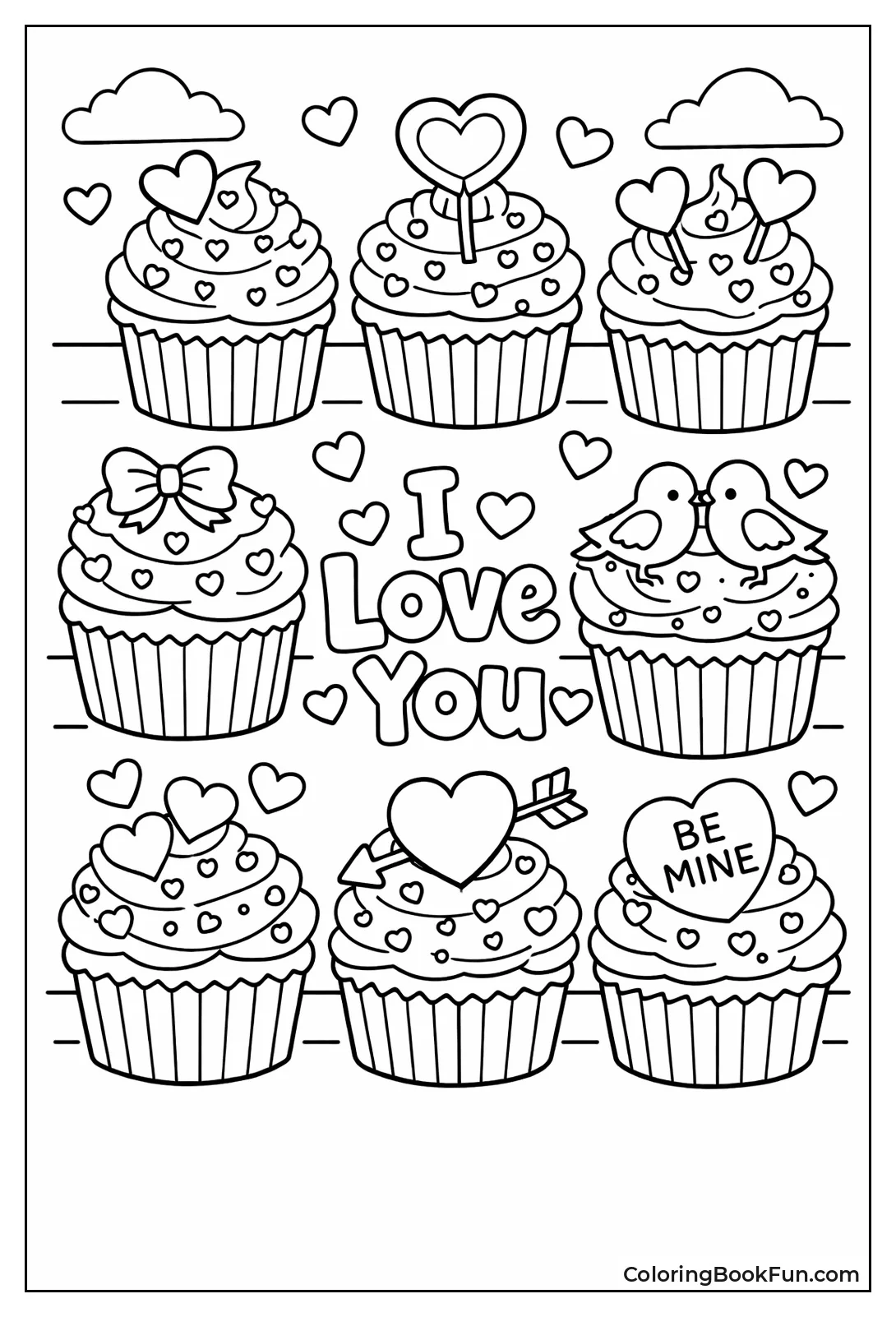 Cupcakes with Candy Hearts