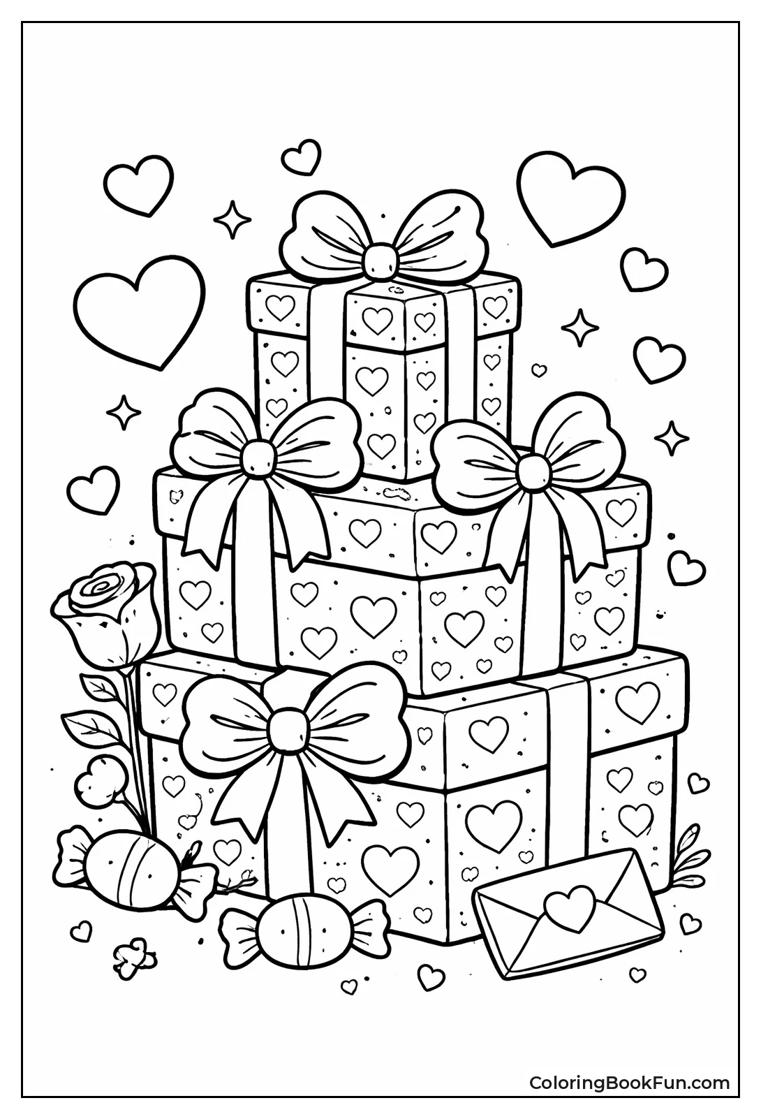Gifts with Heart Bows
