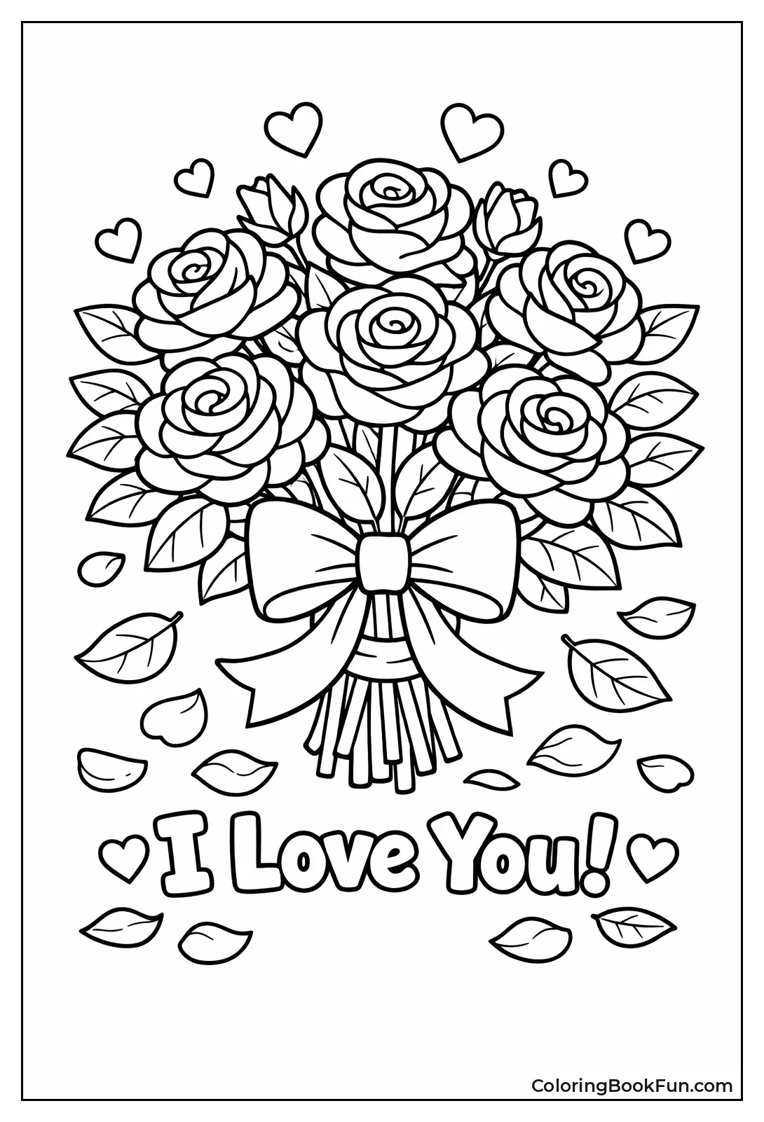 Rose Bouquet with Ribbon