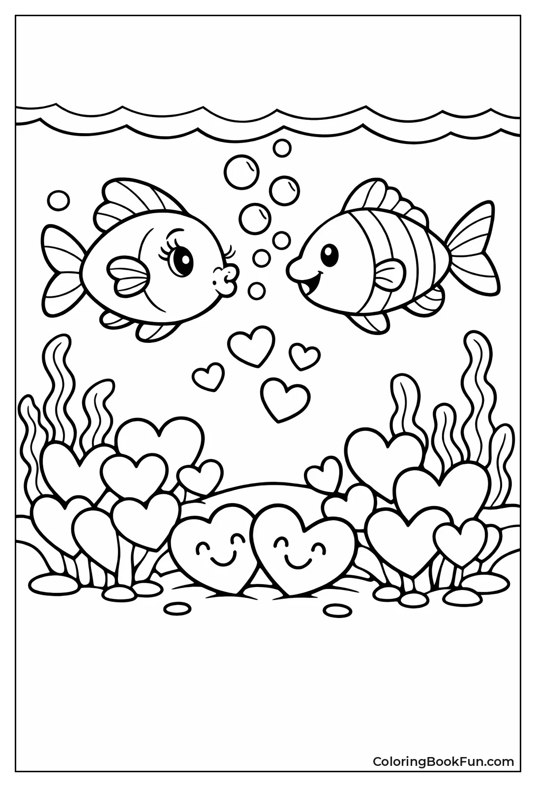 Fish Among Heart Corals