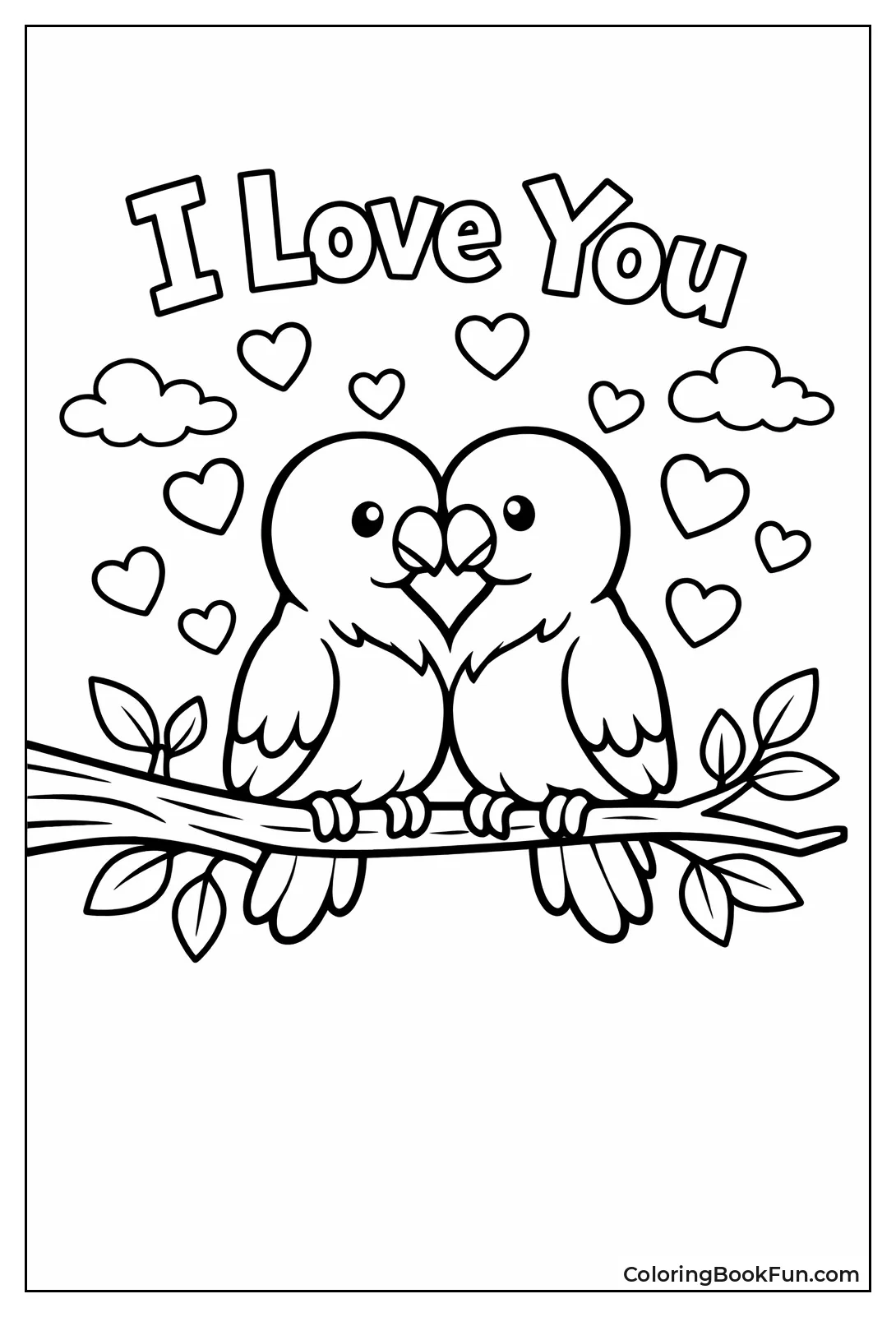 Lovebirds Form Heart Shape