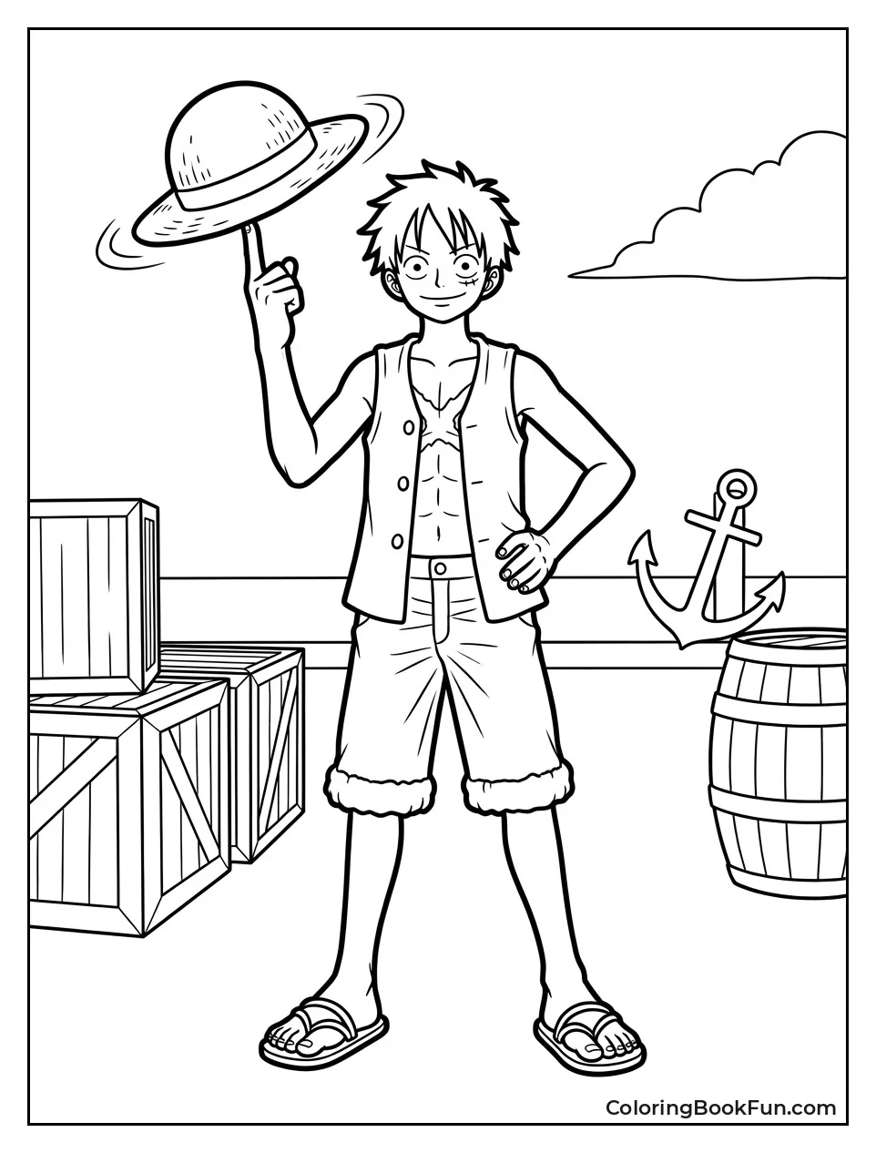 Luffy Spins Hat on Finger