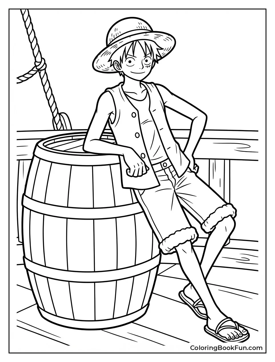 Luffy Leans on East Blue Barrel