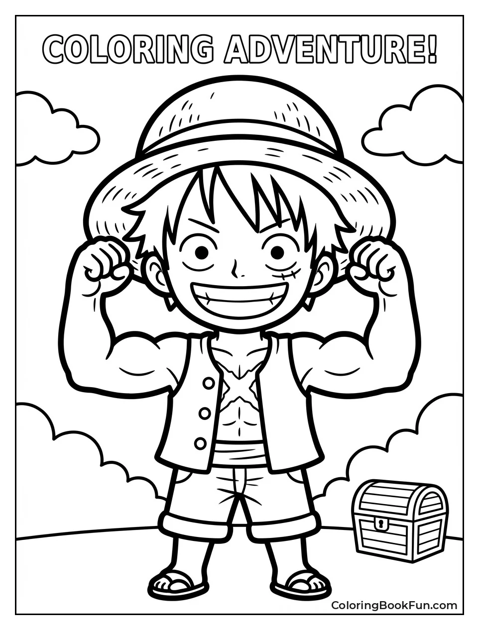 Luffy Flexes Biceps with Grin