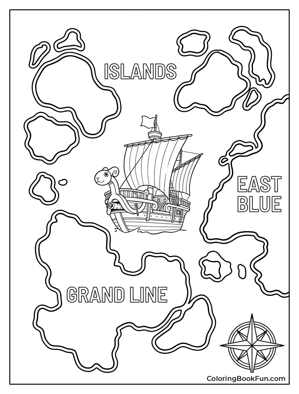 Going Merry Sails Grand Line Map