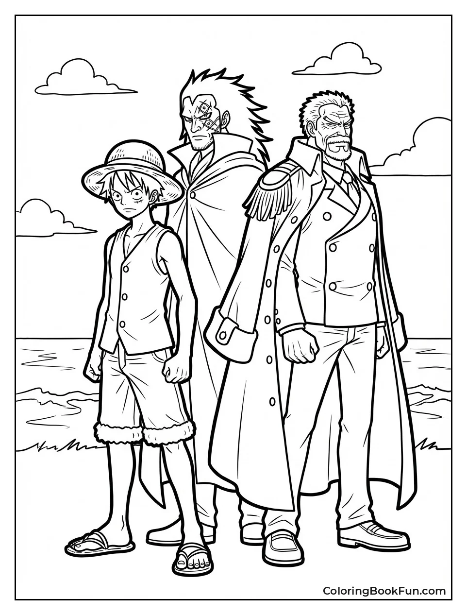 Luffy Stands with Dragon Garp