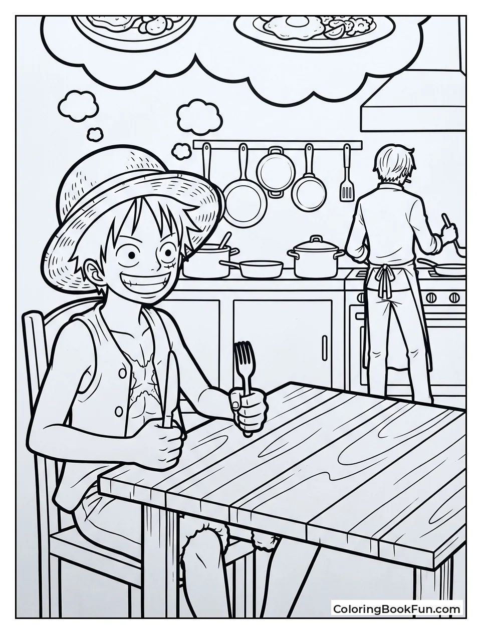 Luffy Waits for Sanji Food