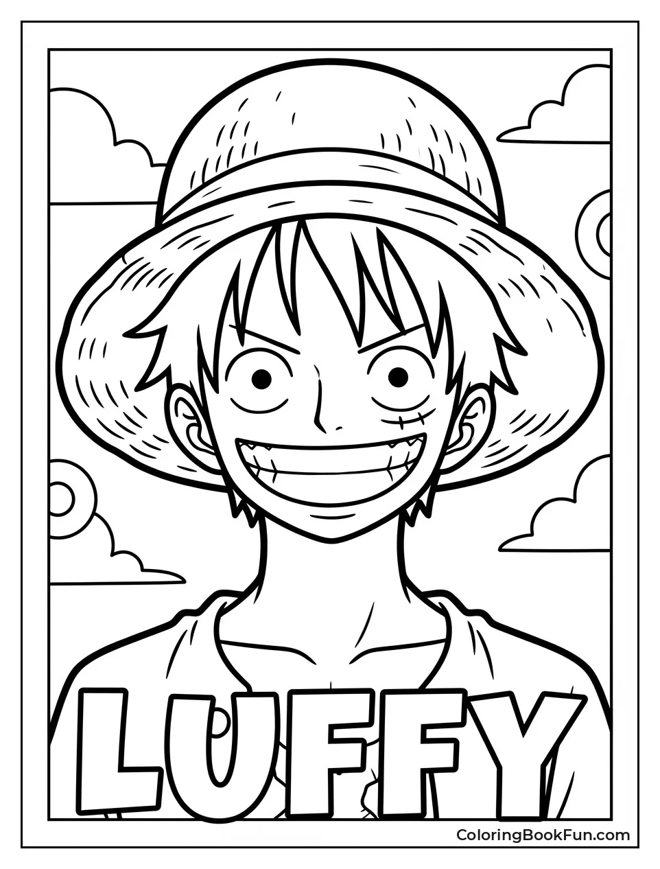 Luffy Smiling in Straw Hat