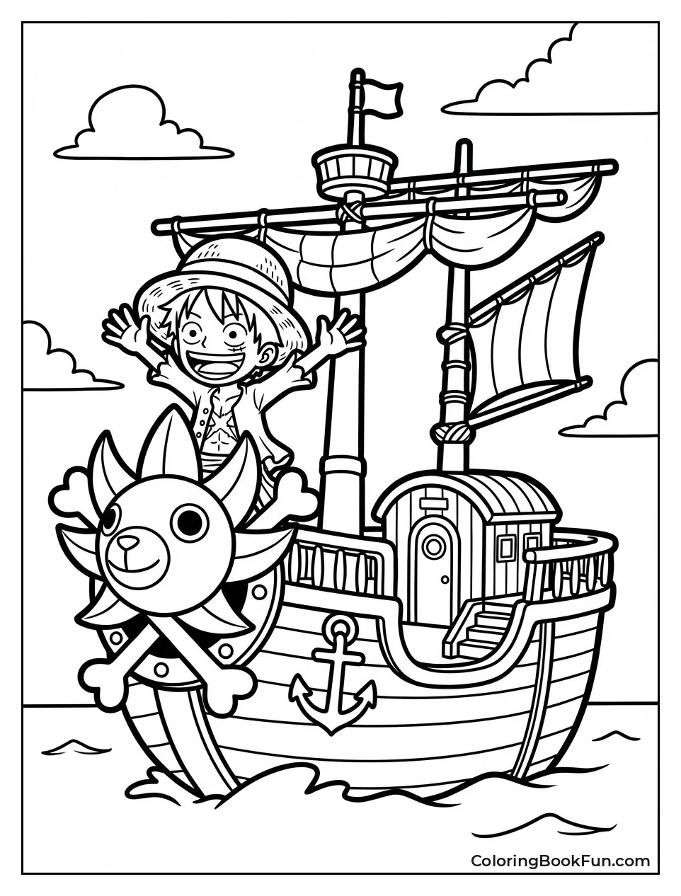 Luffy Waves from Thousand Sunny