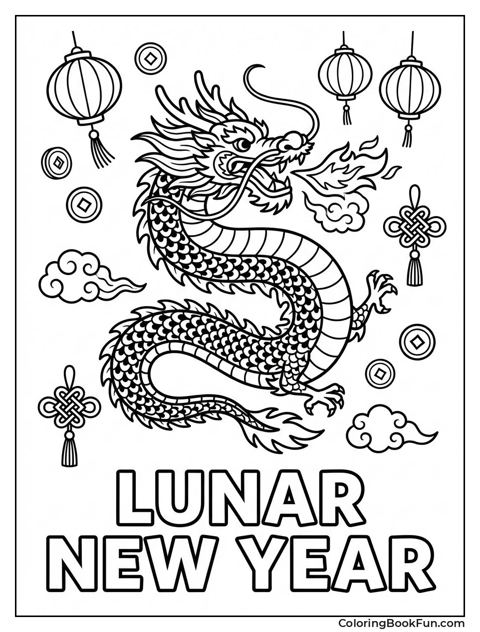 Lunar Dragon with Whiskers