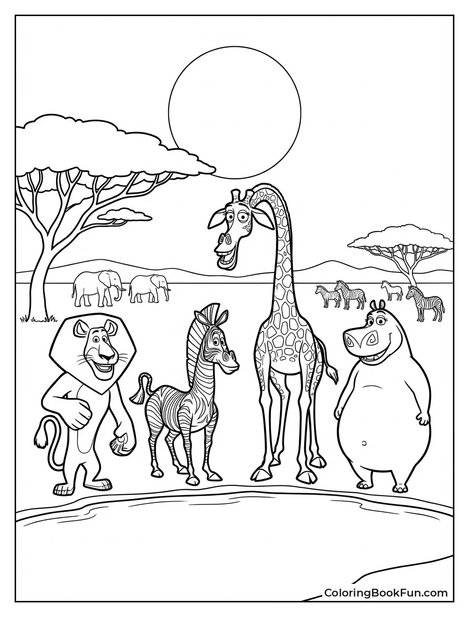 Savanna Herds at Sunset