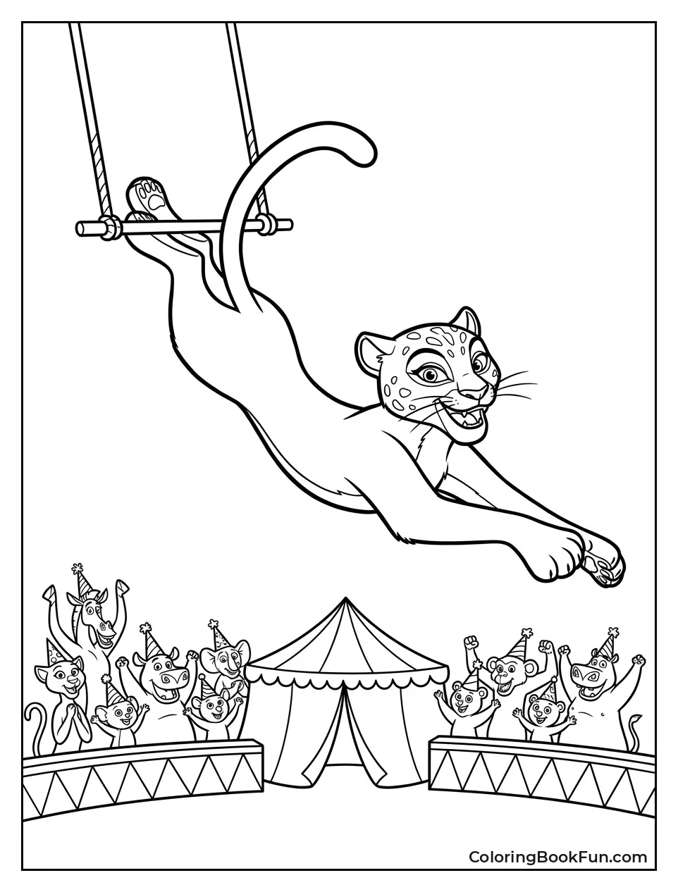 Gia Swings on Trapeze