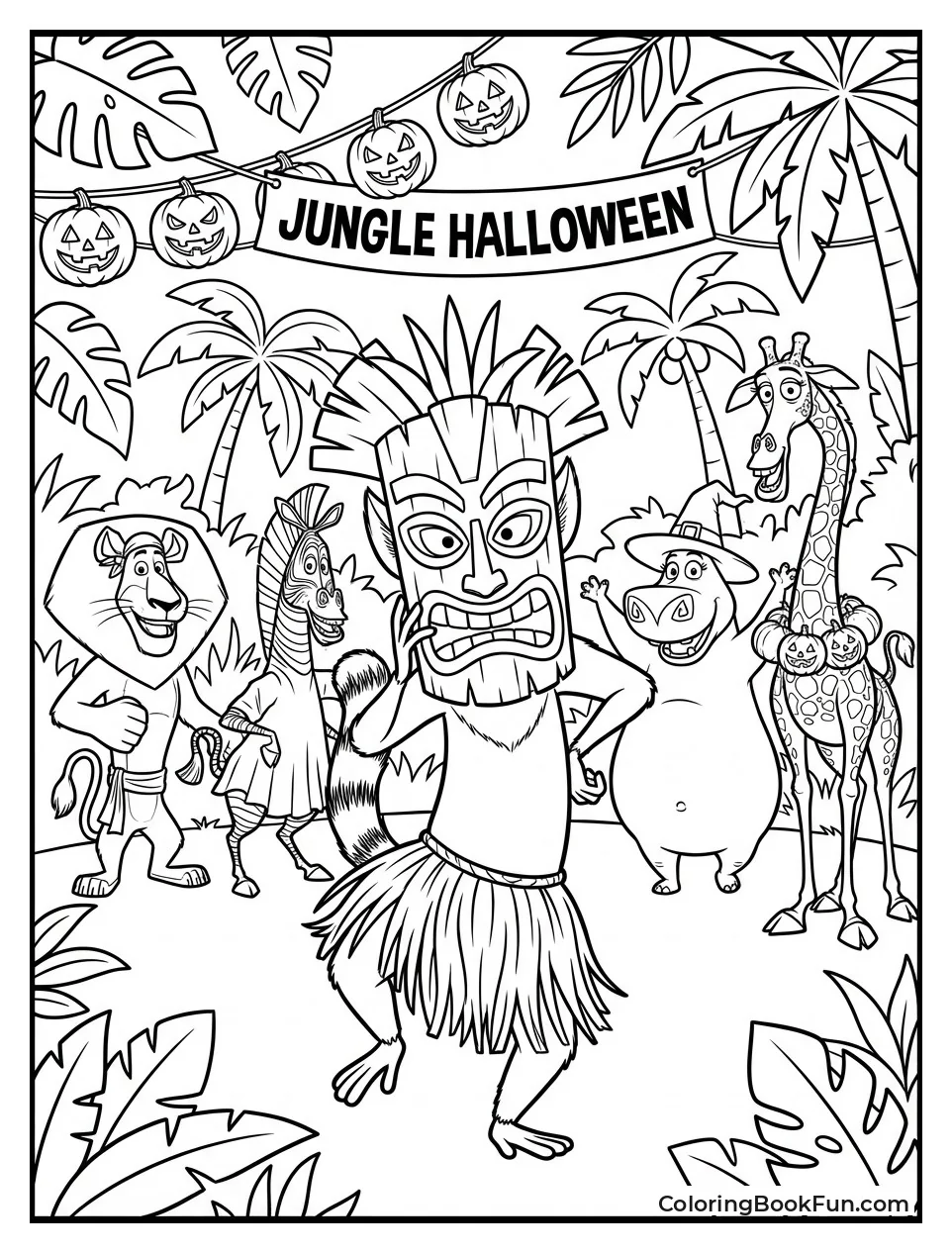 King Julien Wears Spooky Mask