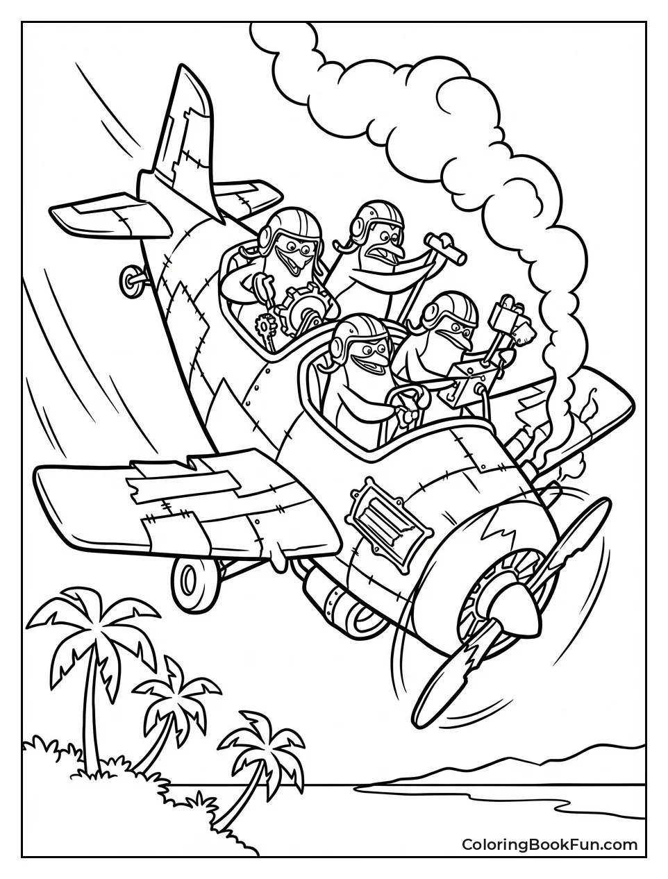 Penguins Fly Crashing Plane