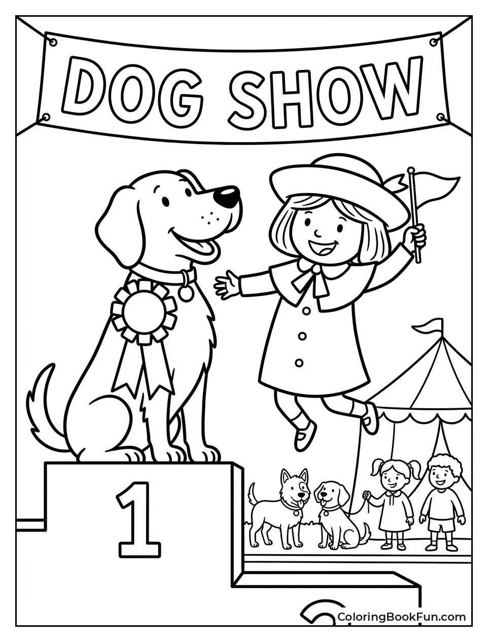 Genevieve Wins Dog Show Ribbon