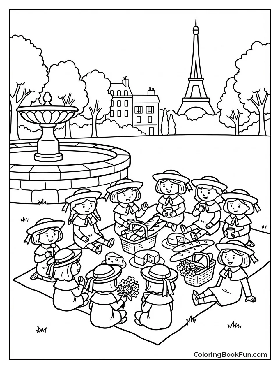 Girls Picnic in Park Garden