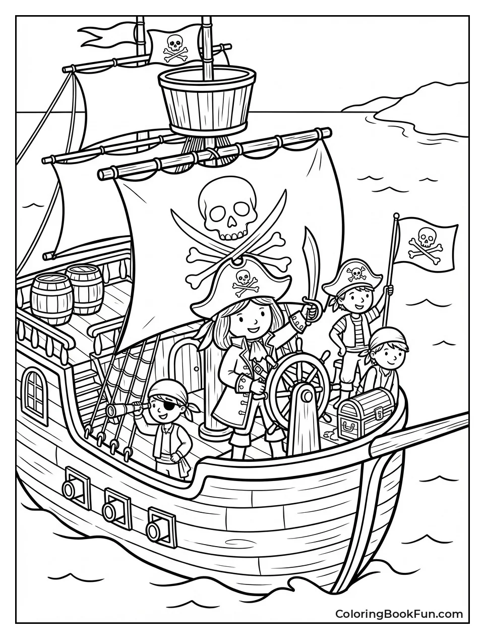 Madeline Leads Pirate Ship Adventure