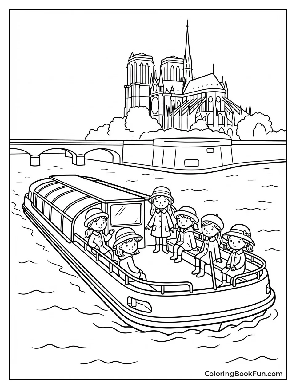 Girls Boat on Seine River