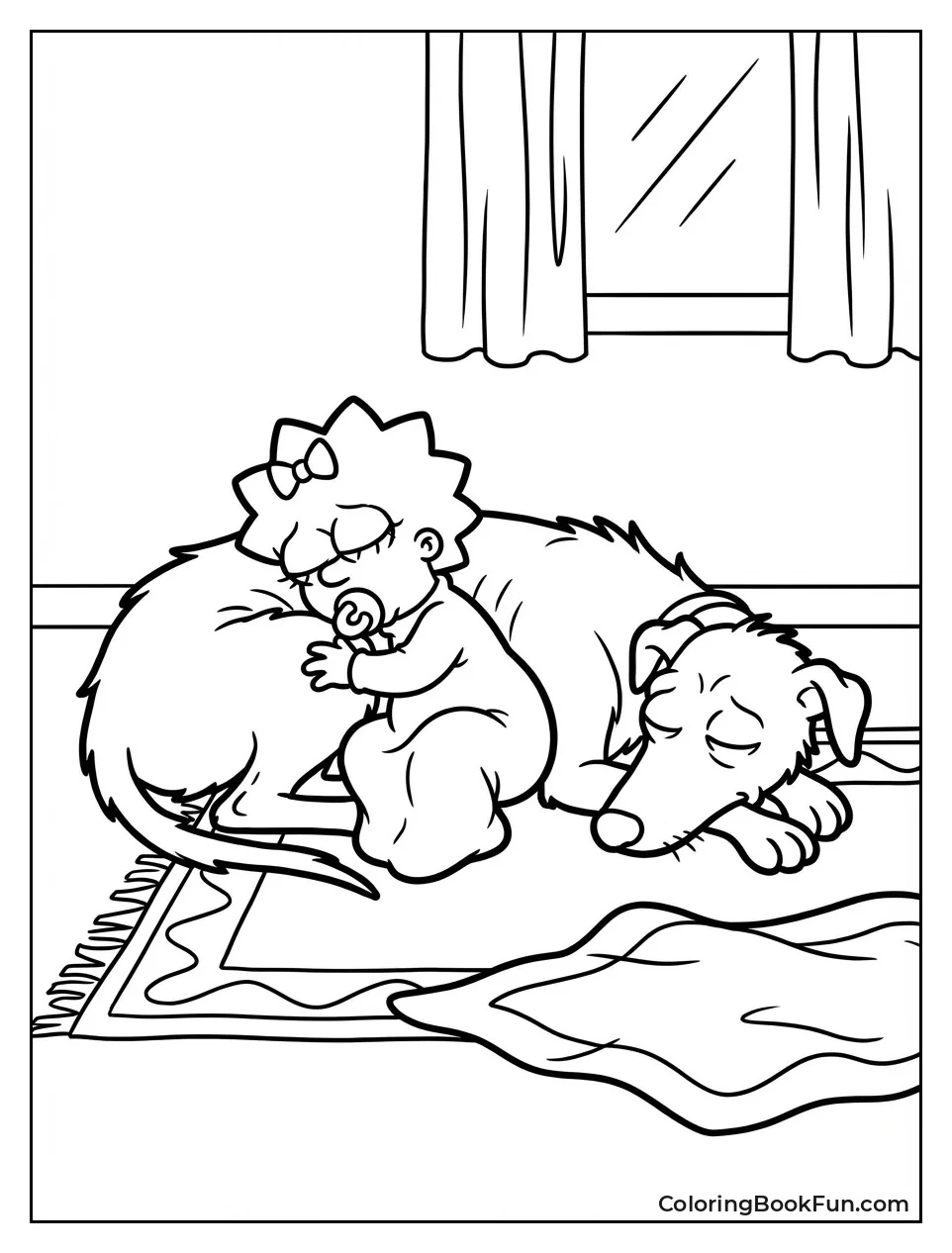 Maggie Napping with Dog