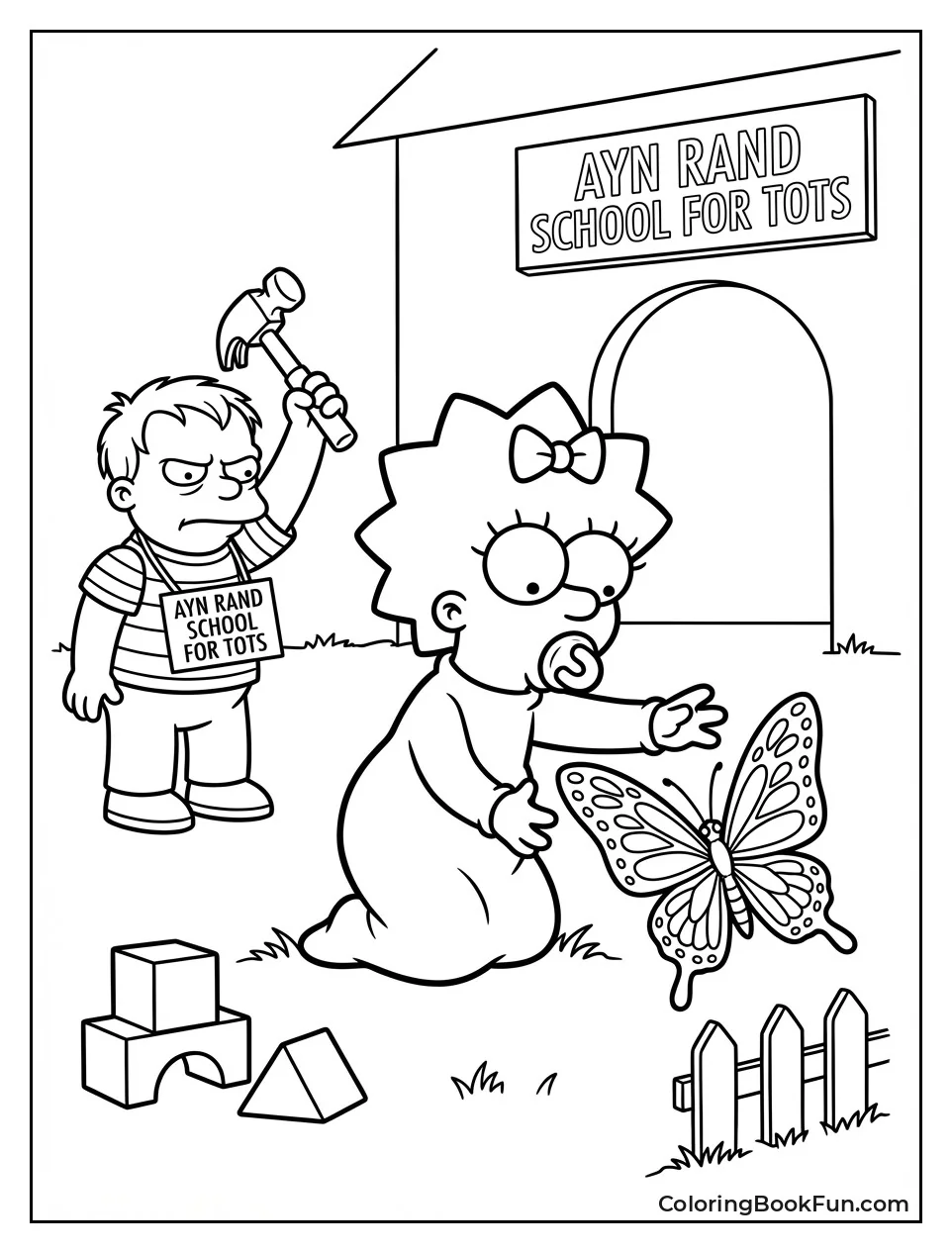 Maggie Saves Butterfly from Hammer