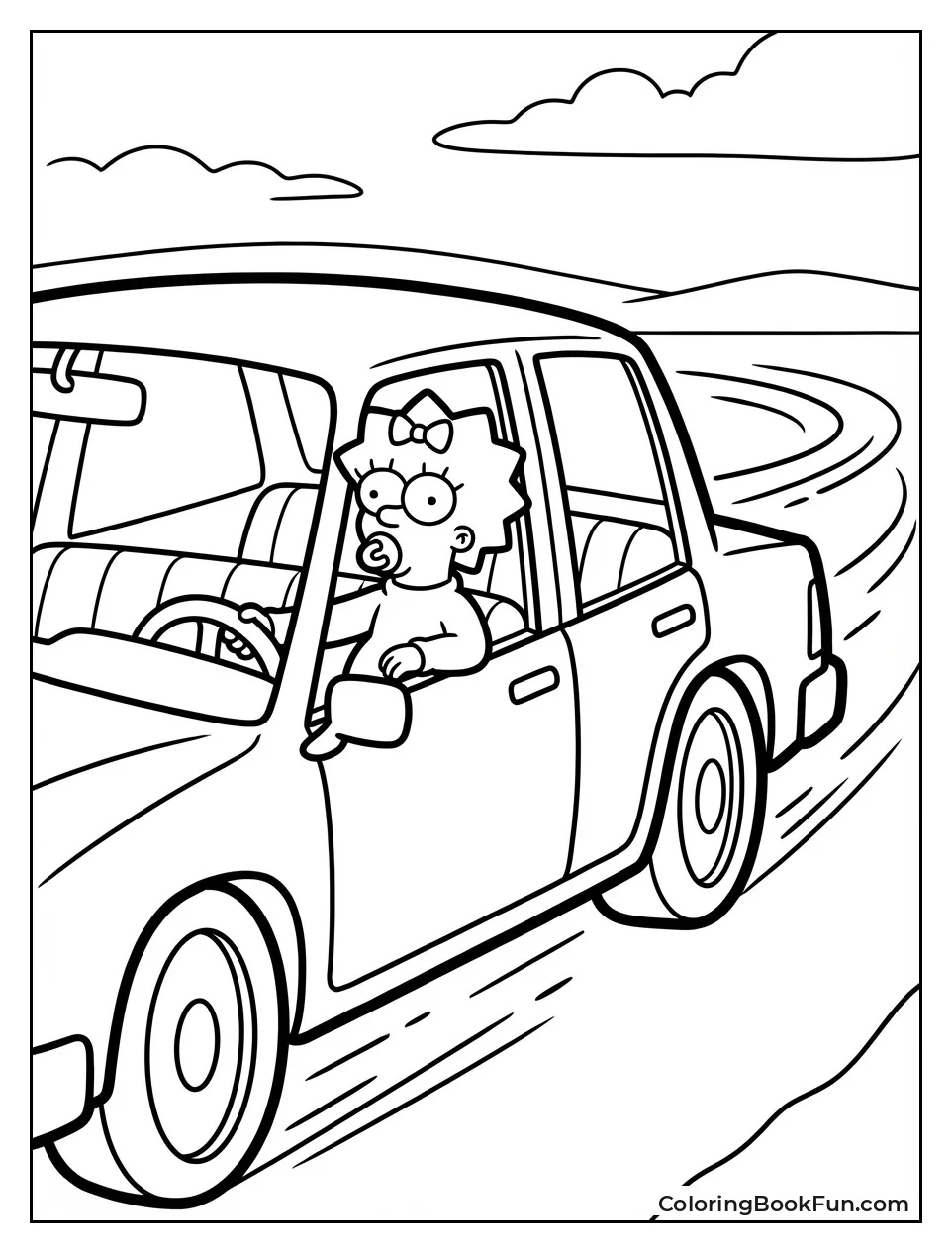 Maggie Drives Pink Car