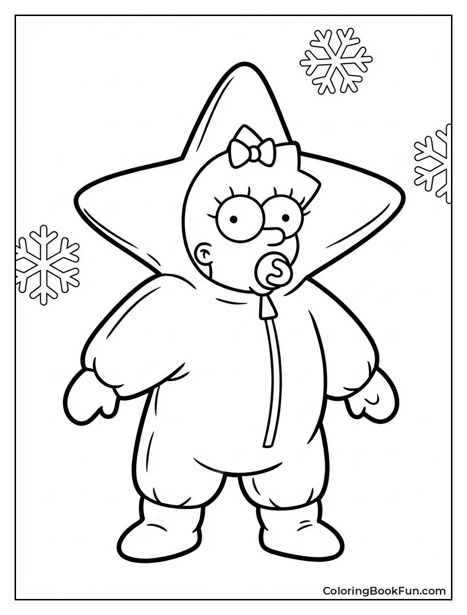 Maggie in Star Snowsuit
