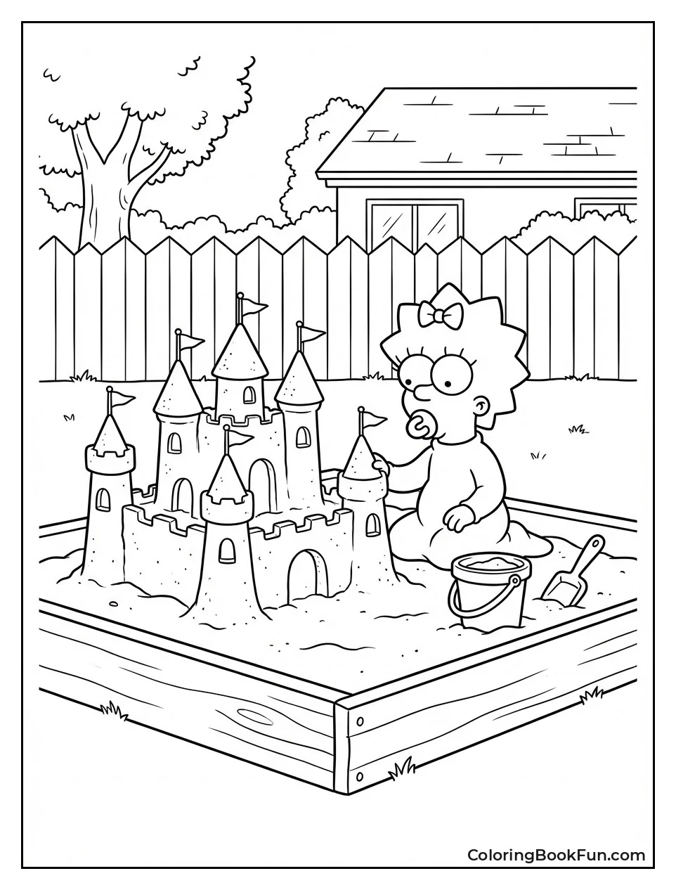 Maggie Builds Sand Castle