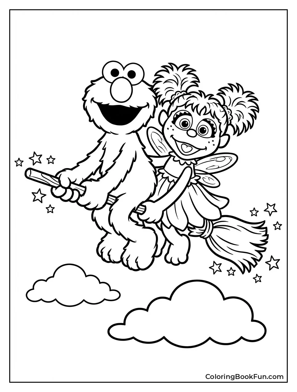 Elmo Flies on Broomstick