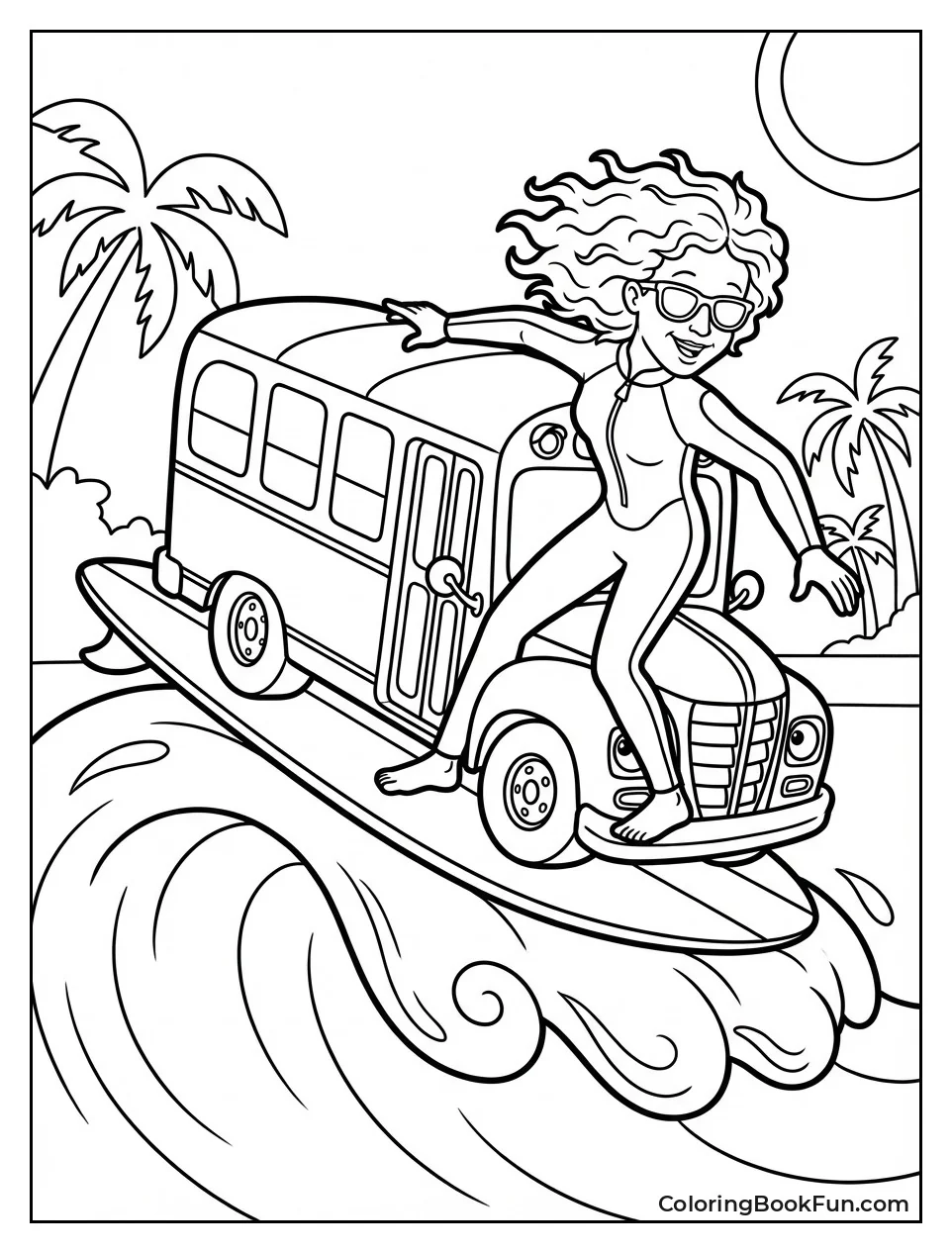 Frizzle Surfs Giant Wave