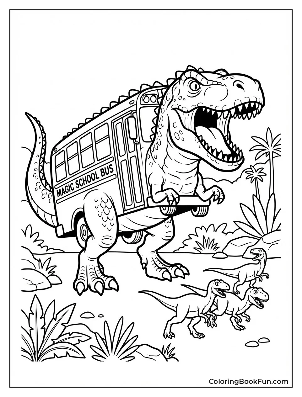 Dinosaur Bus Chases Dinos