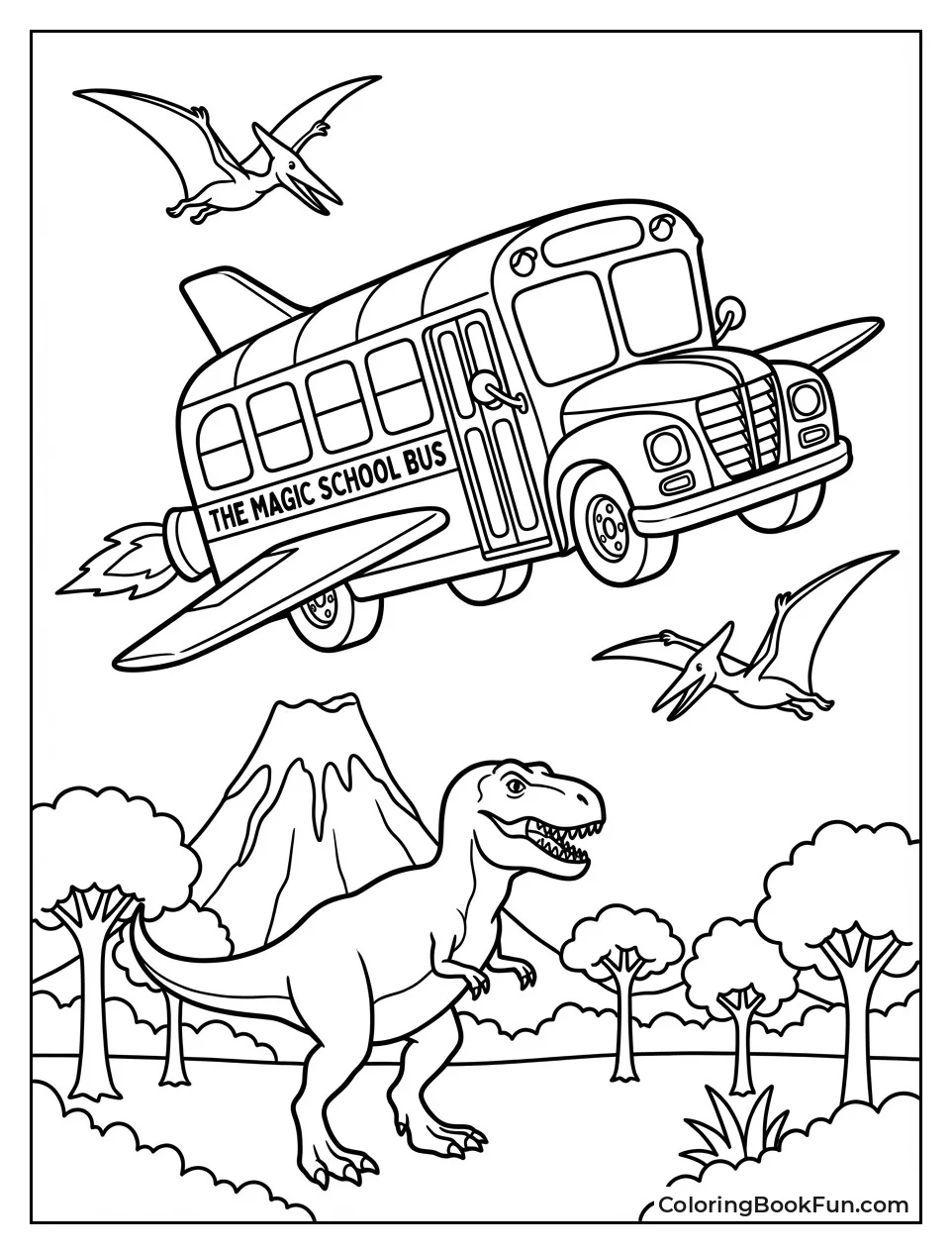 Bus Flies over T-Rex
