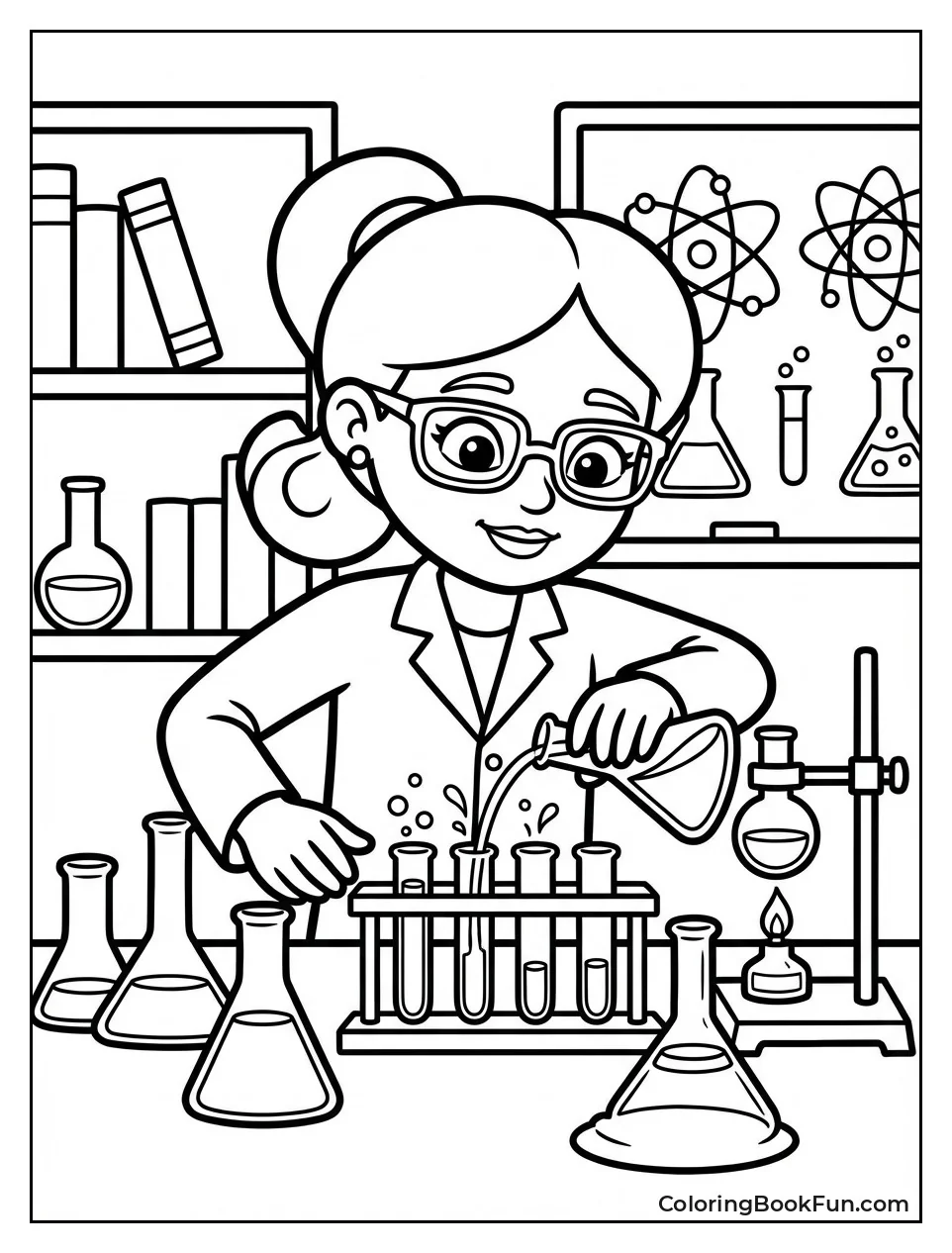 Keesha Pours Test Tubes