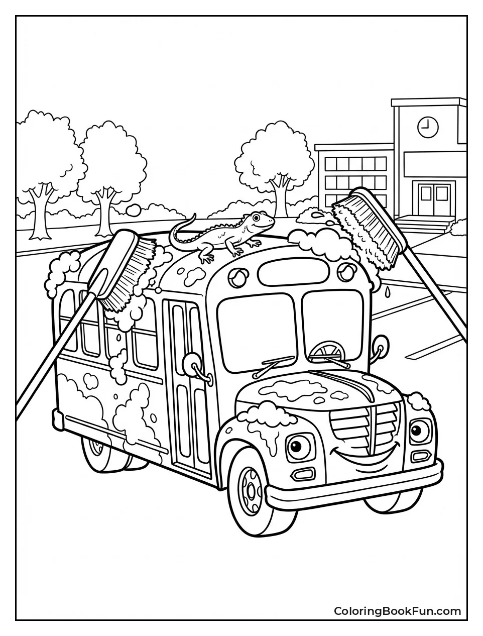 Soapy Bus at Car Wash