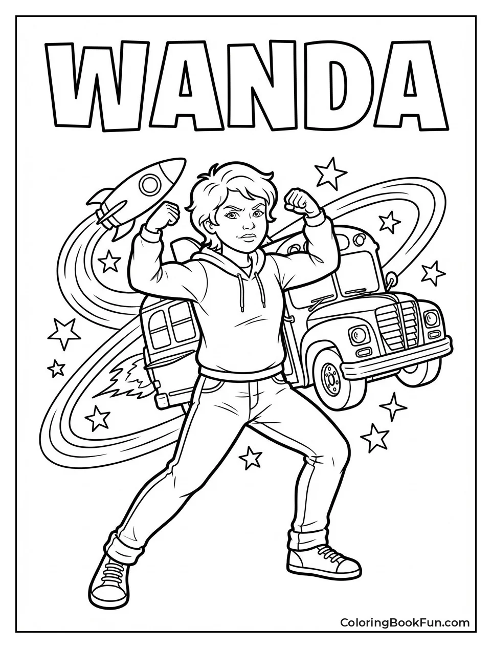 Wanda Flexes Strong Muscles