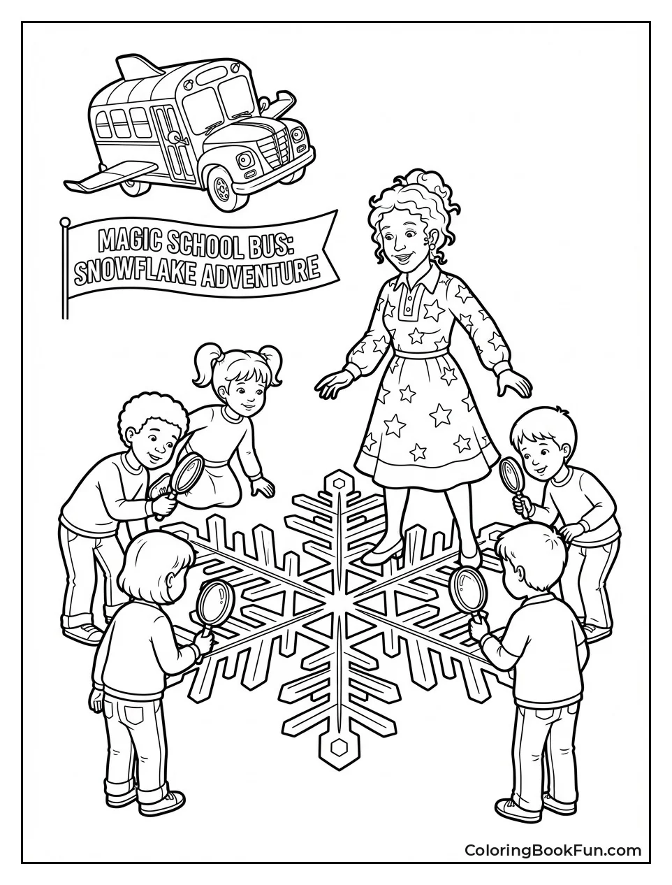 Kids Study Big Snowflake