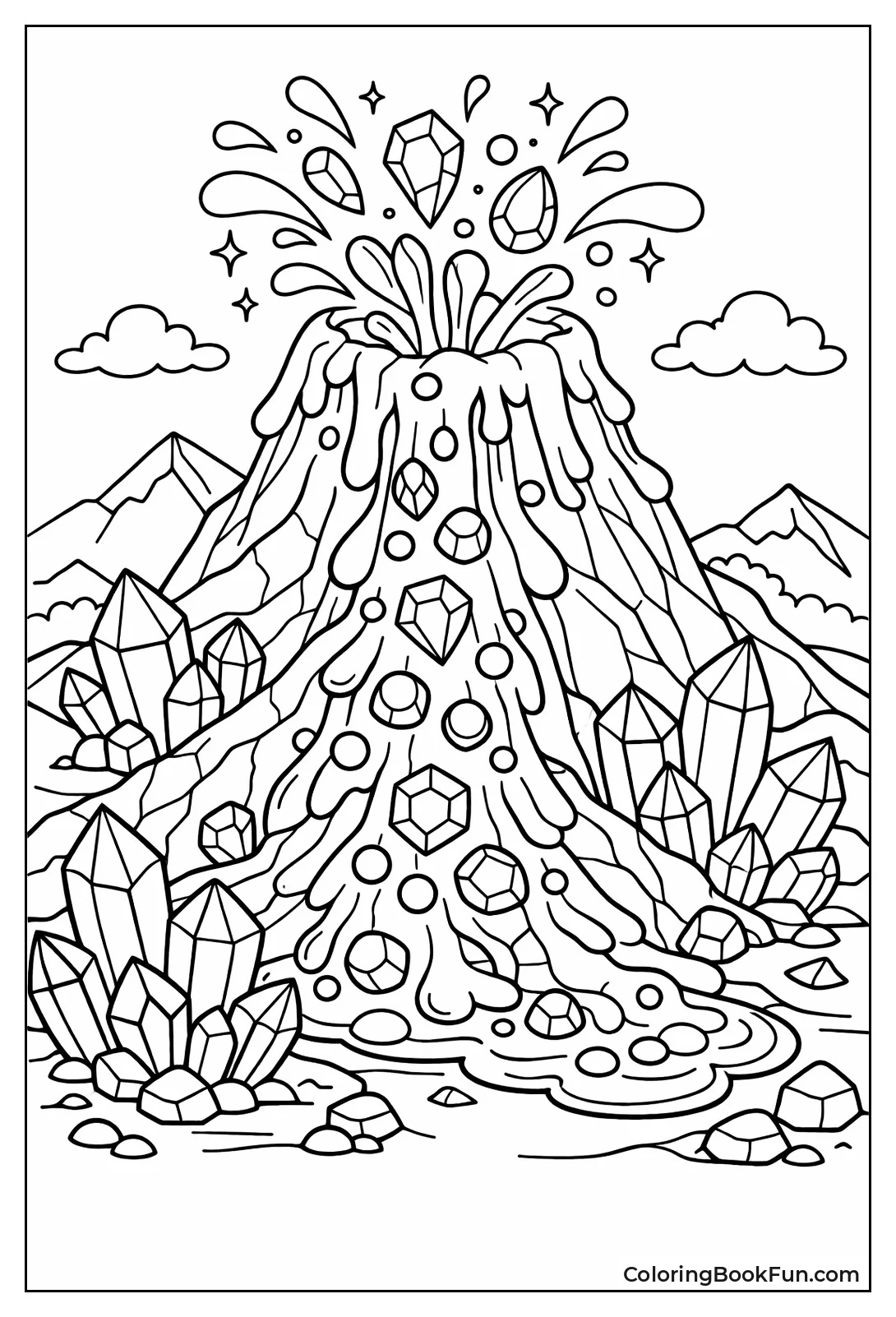 Crystal Volcano Flows Jewels