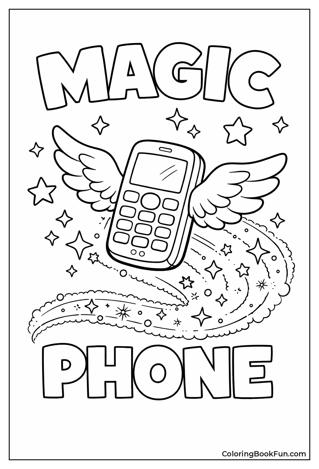 Flying Phone with Sparkles
