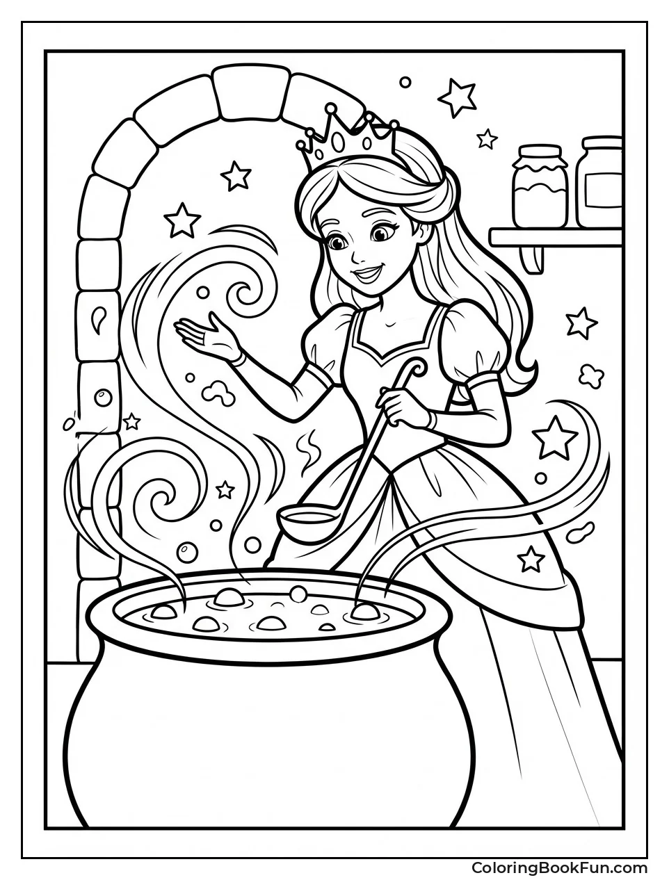 Princess Mixing Magical Potion