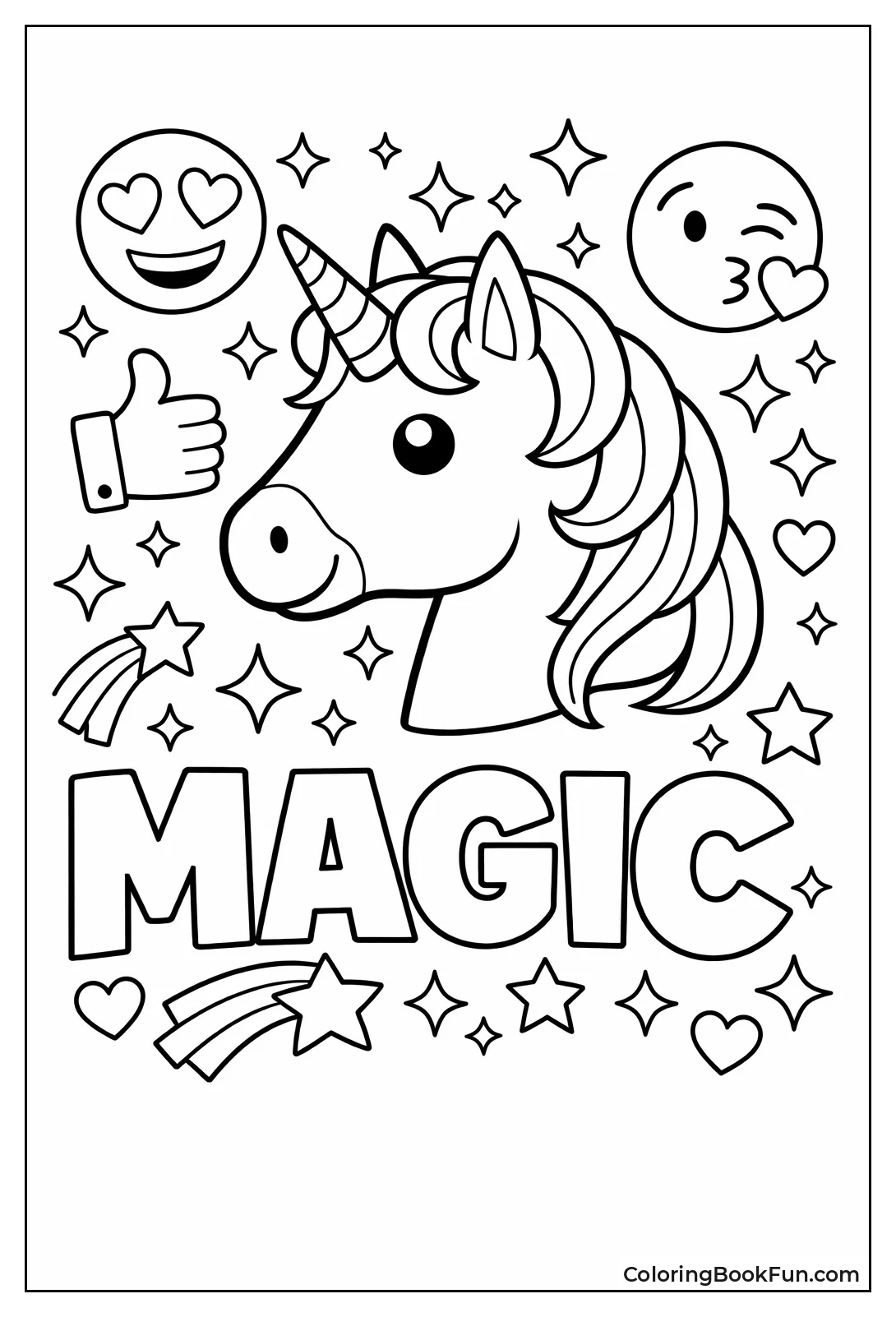 Unicorn with Rainbow Mane