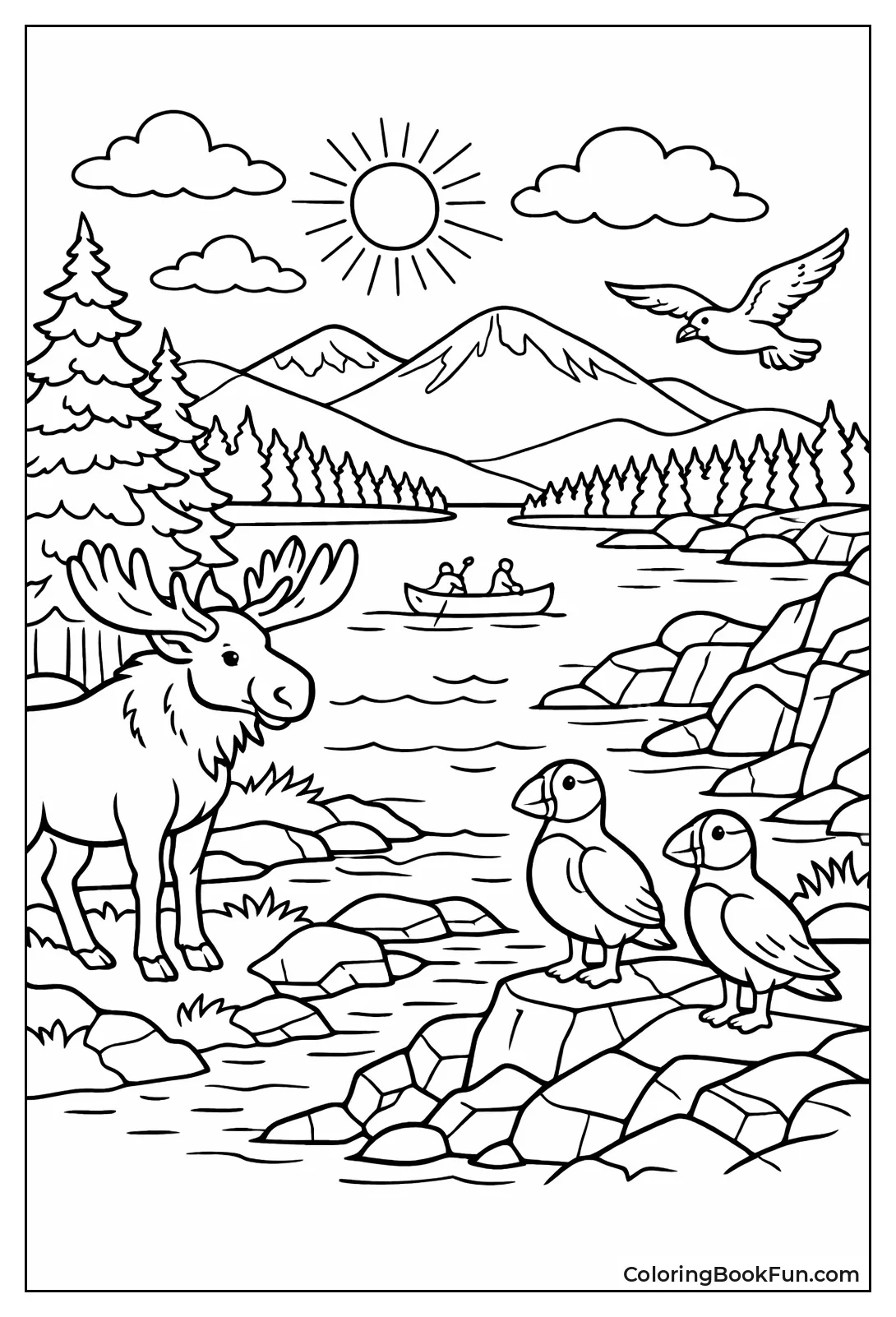 Moose Stands by Rocky Coast