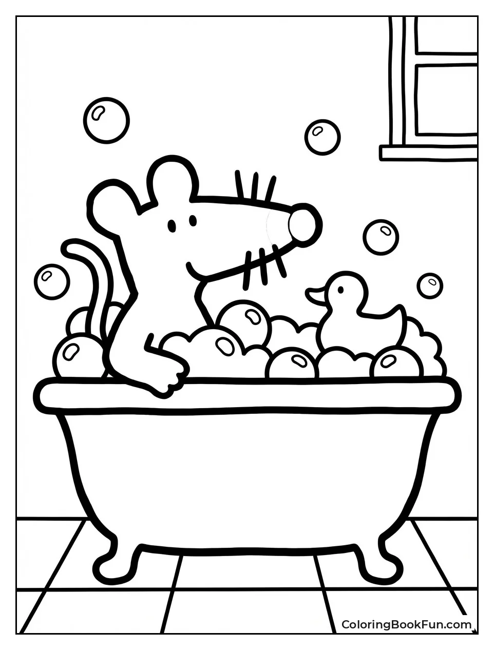 Maisy Bathes in Bubbles