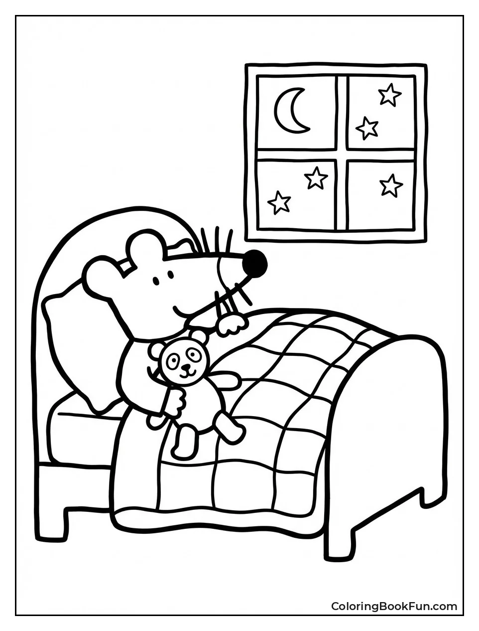 Maisy Snuggles in Bed